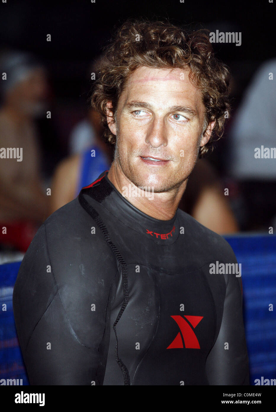 Matthew McConaughey competing in the Nautica Malibu Triathlon Los