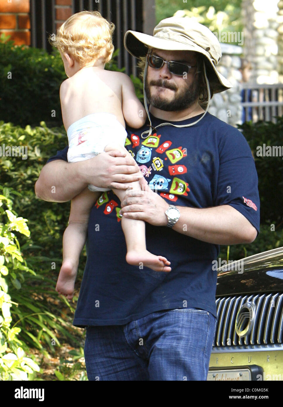 Jack Black with his son Samuel Black at Coldwater Park Los Angeles,  California - 11.10.09 Stock Photo - Alamy