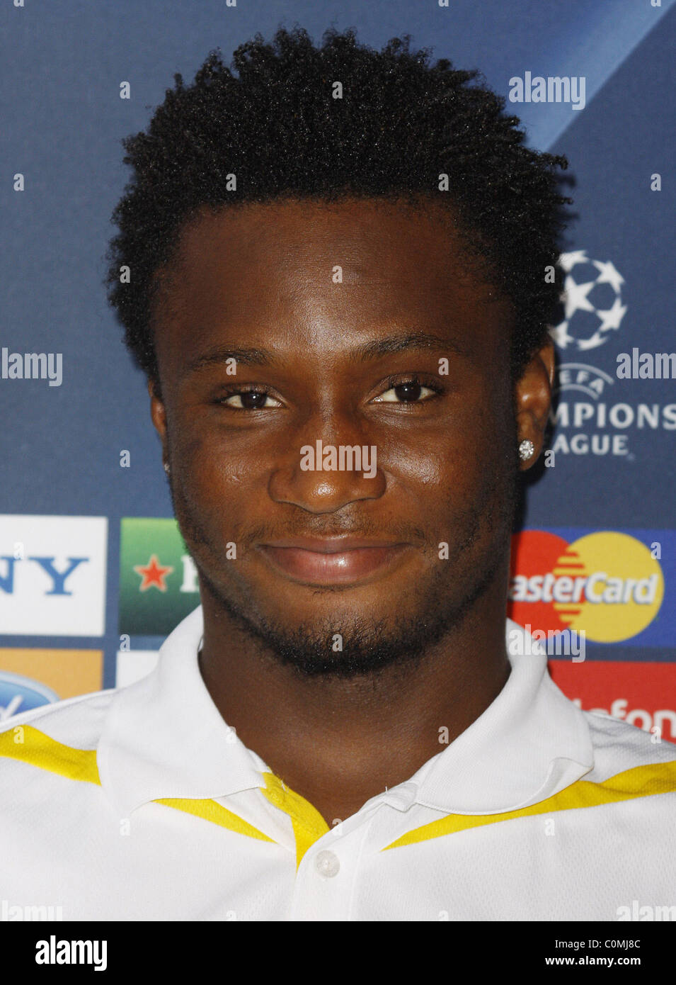 Michael Essien Chelsea press conference at Stamford Bridge ahead of the