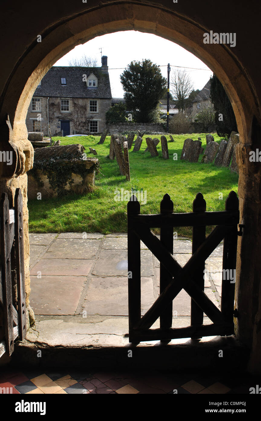 View from the porch of Holy Trinity Church, Ascott under Wychwood
