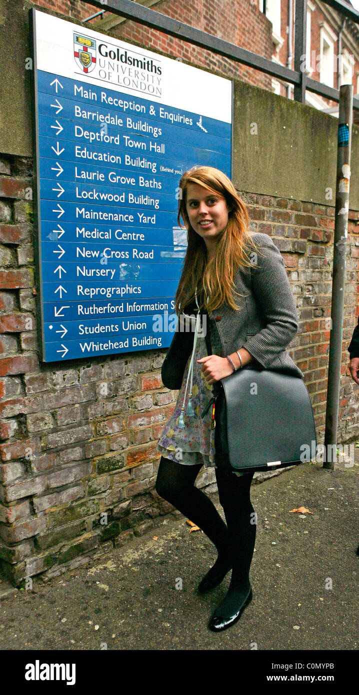 Princess Beatrice arrives at Goldsmiths University of London for