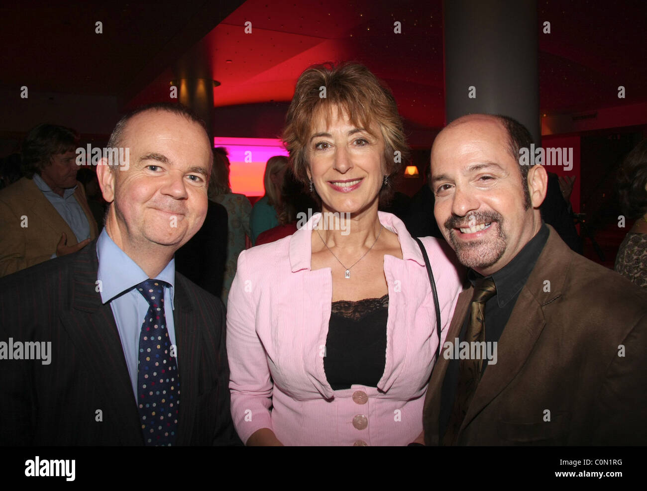 Ian  Hislop Maureen Lipman and Guest attend Kathy Lette Book Launch 'To Love Honour and Betray' held at the Haymarket Hotel. Stock Photo