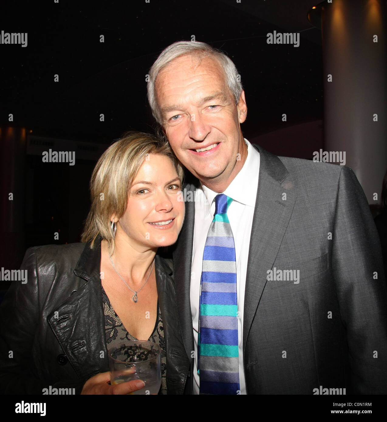 Penny Smith and Jon Snow attend the Kathy Lette Book Launch 'To Love Honour and Betray' held at the Haymarket Hotel. London, Stock Photo