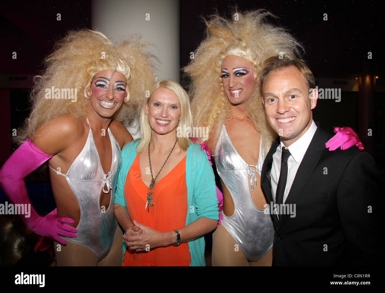 Anneka Rice and Jason Donovan attend the Kathy Lette Book Launch 'To Love Honour and Betray' held at the Haymarket Hotel. Stock Photo