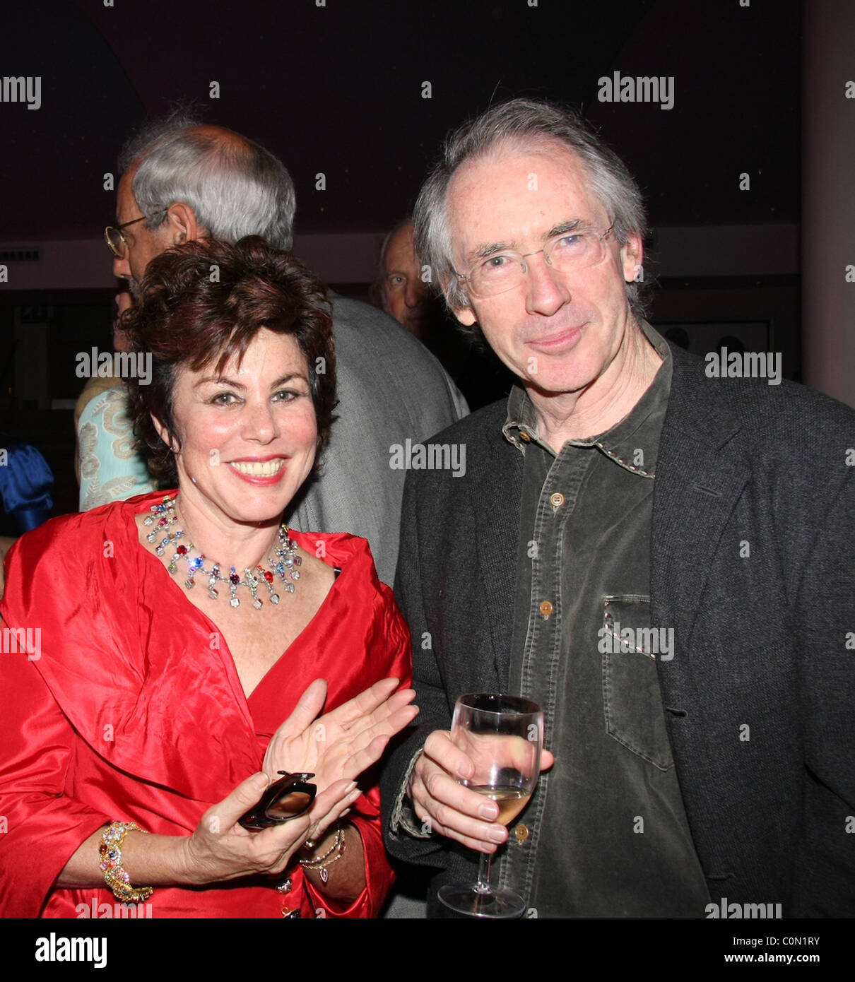 Ruby Wax and Ian McEwan attend the Kathy Lette Book Launch 'To Love Honour and Betray' held at the Haymarket Hotel. London, Stock Photo