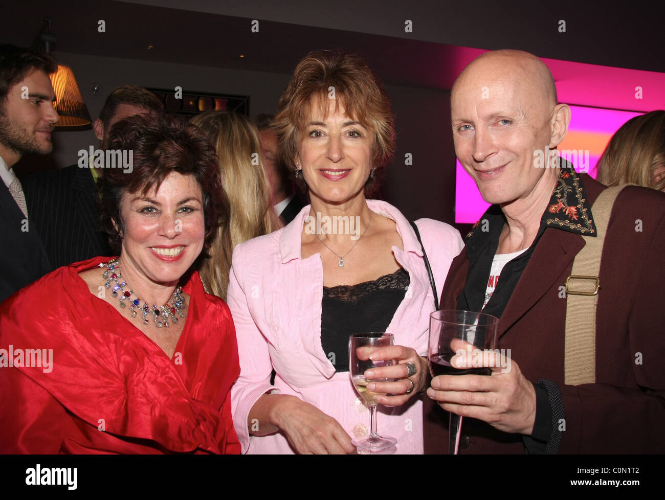 Ruby Wax, Maureen Lipman and Richard O'Brien attend the Kathy Lette Book Launch 'To Love Honour and Betray' held at the Stock Photo