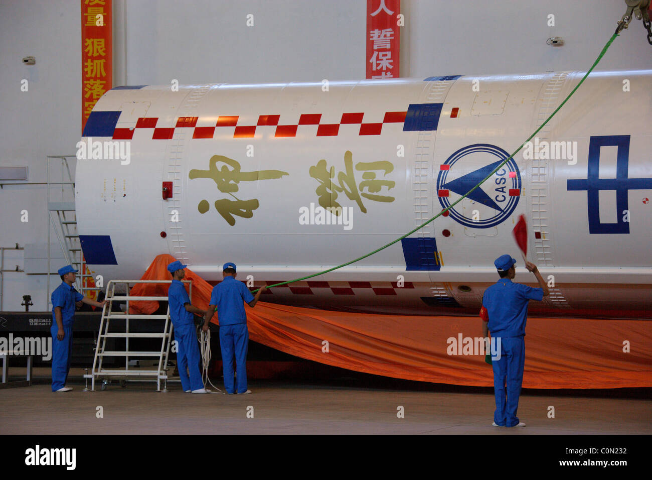 Flight Checks Rocket LAUNCH ROCKET IS READY FOR LIFT-OFF Scientists make last-minute checks ...