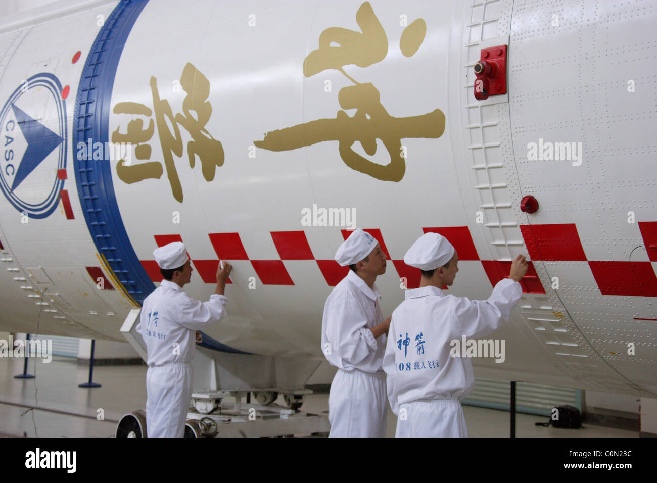 Flight Checks Rocket LAUNCH ROCKET IS READY FOR LIFT-OFF Scientists make last-minute checks ...