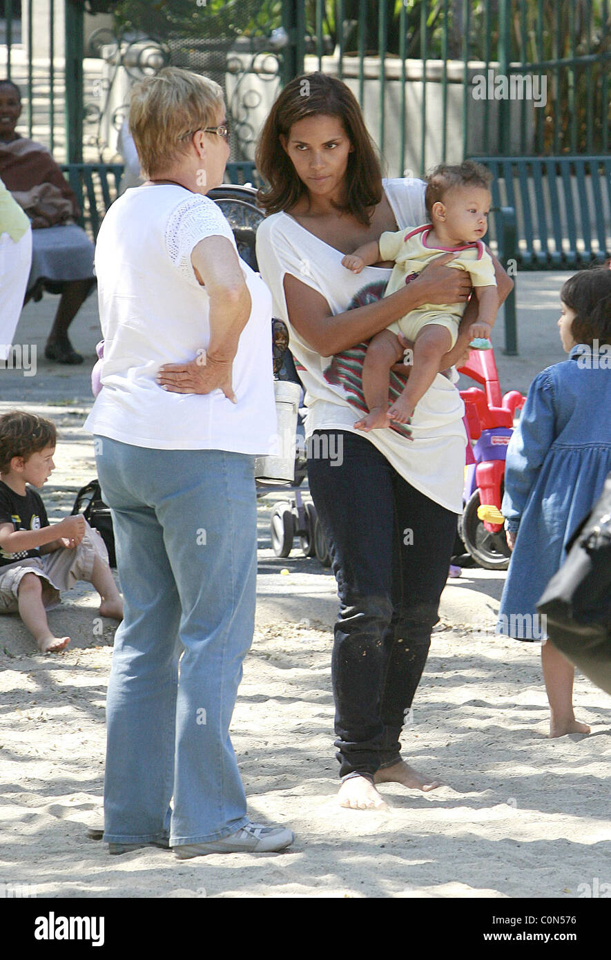 Halle Berry spending time with her baby daughter Nahla Ariela Aubry and