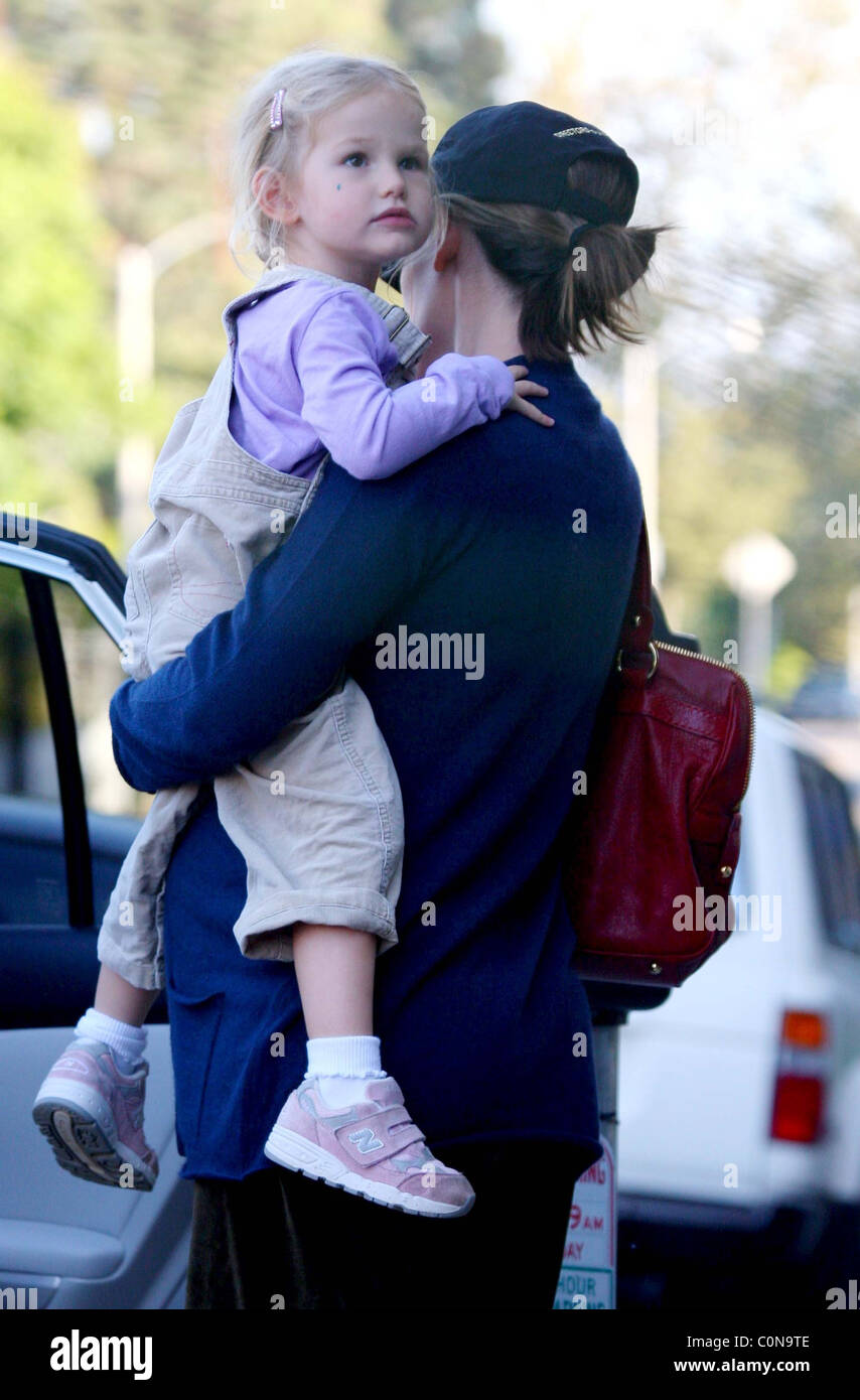 Pregnant Jennifer Garner shows off her baby bump as she visits a