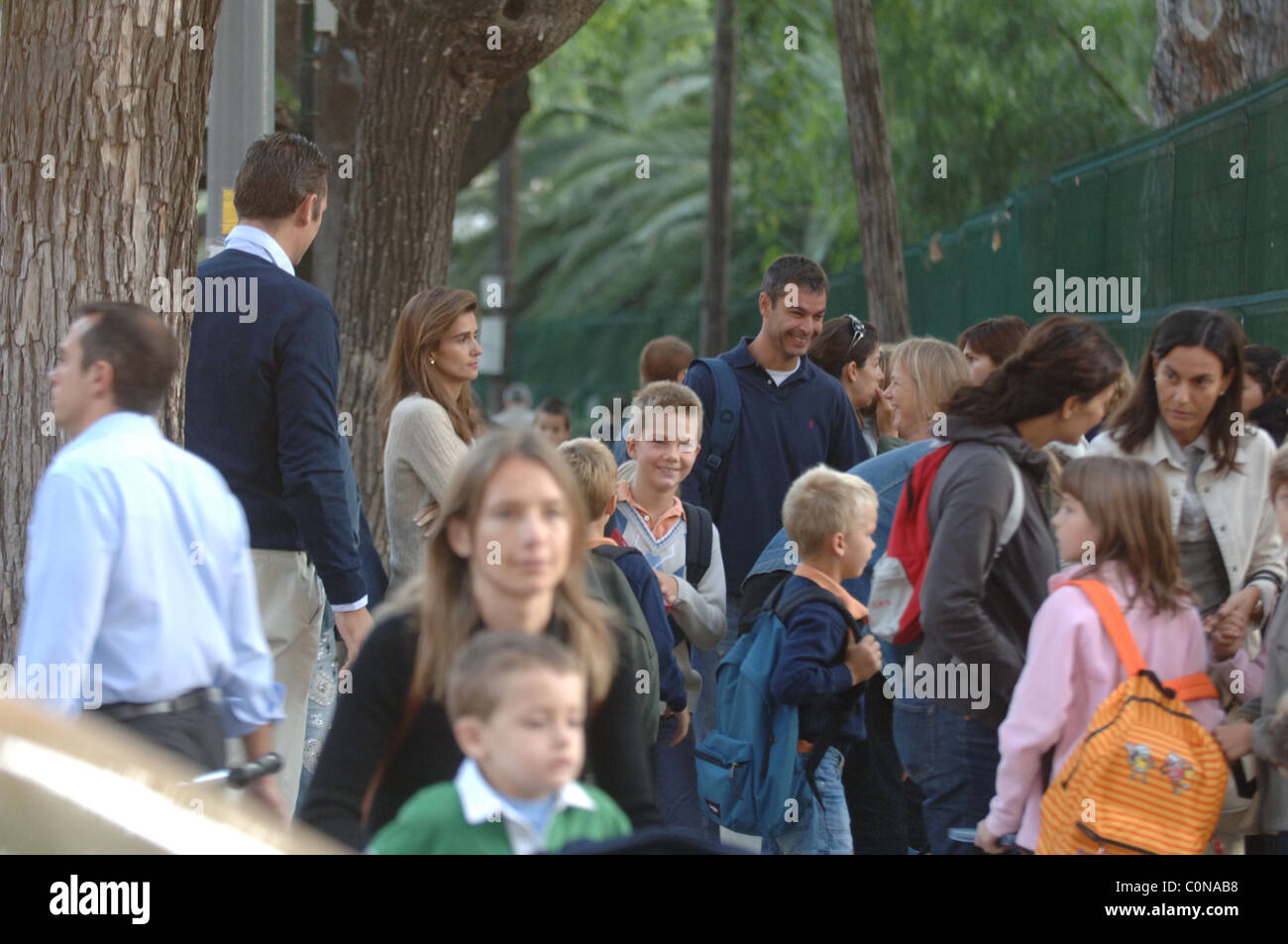 Inaki Urdangarin, husband of Infanta Cristina, walking his children to