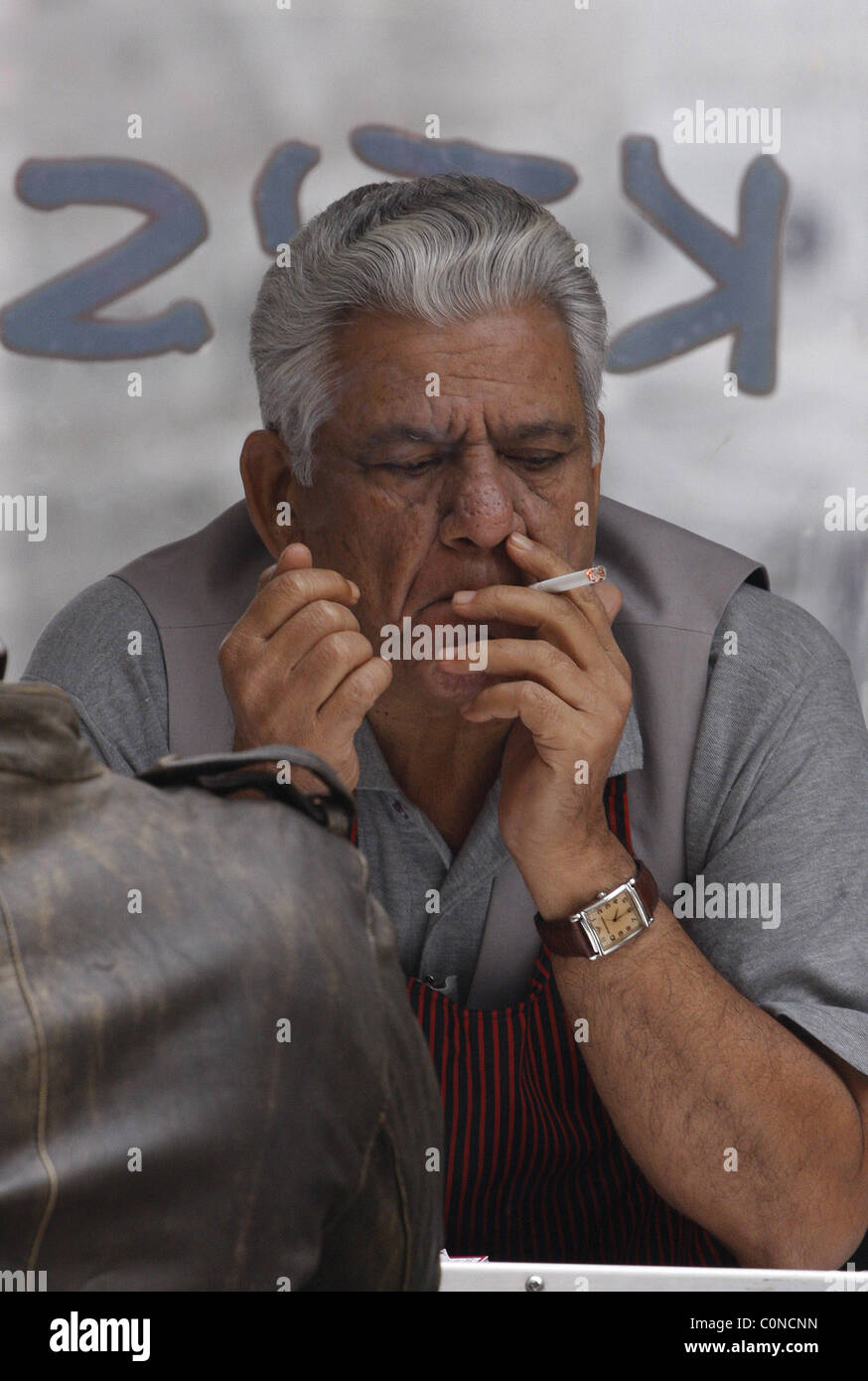Om Puri Fiming on location of new movie 'London Dreams' Picadily Circus  London, England - 06.10.08 Stock Photo