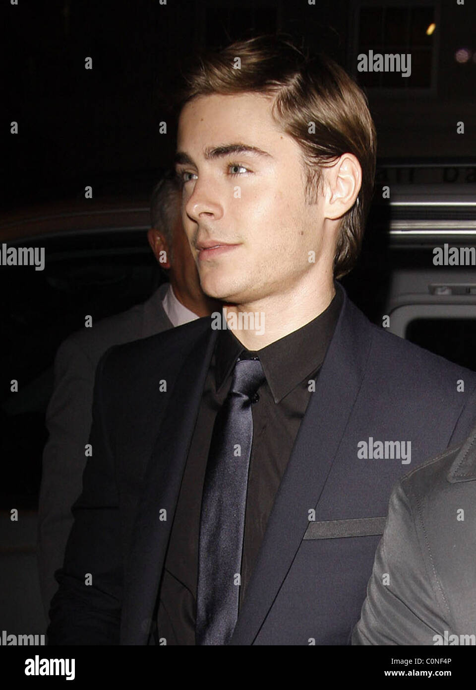 Zac Efron leaving Nobu resturant via the back door following the 'High School Musical 3' premiere afterparty London, England - Stock Photo