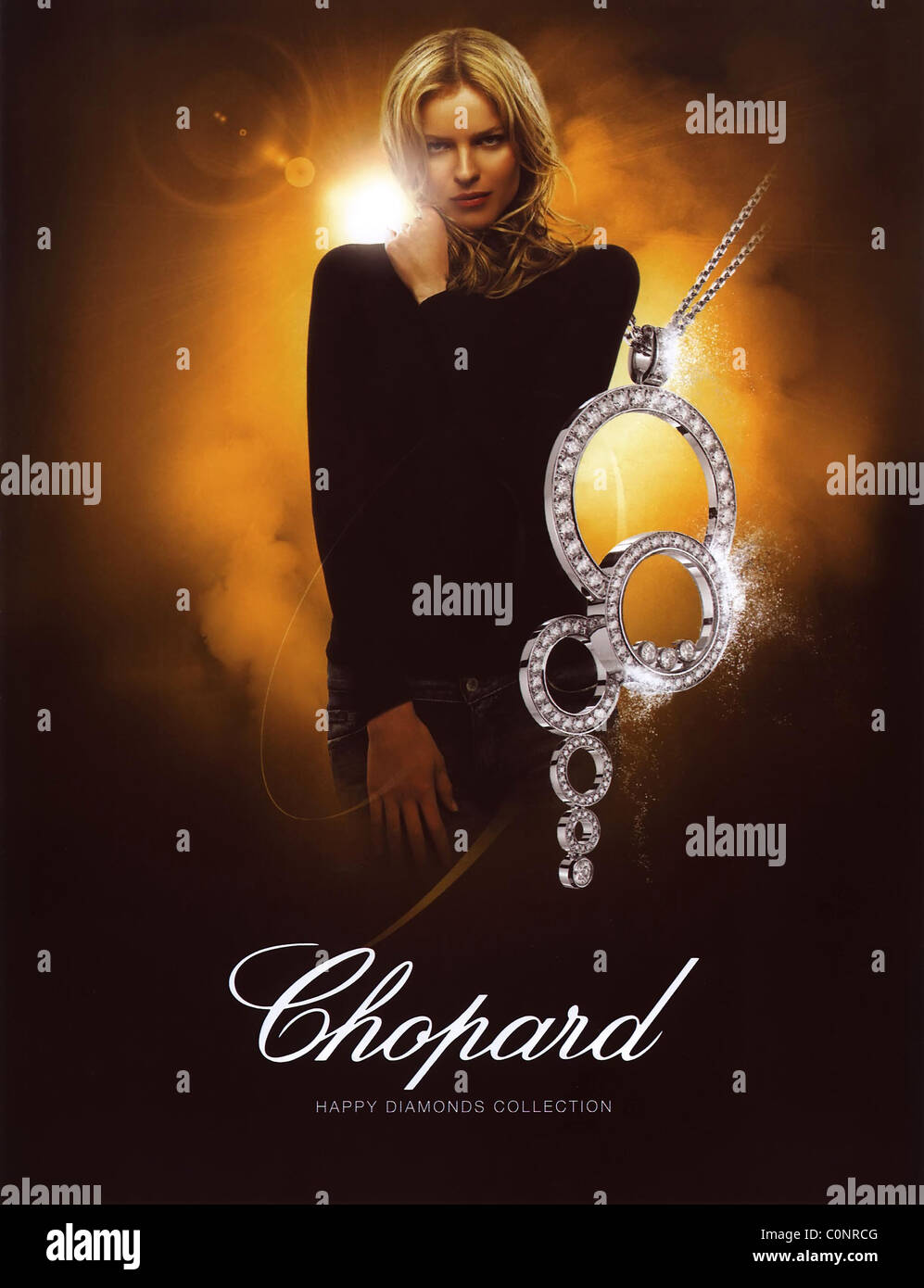 Eva Herzigova in an advertisement for Chopard Stock Photo - Alamy