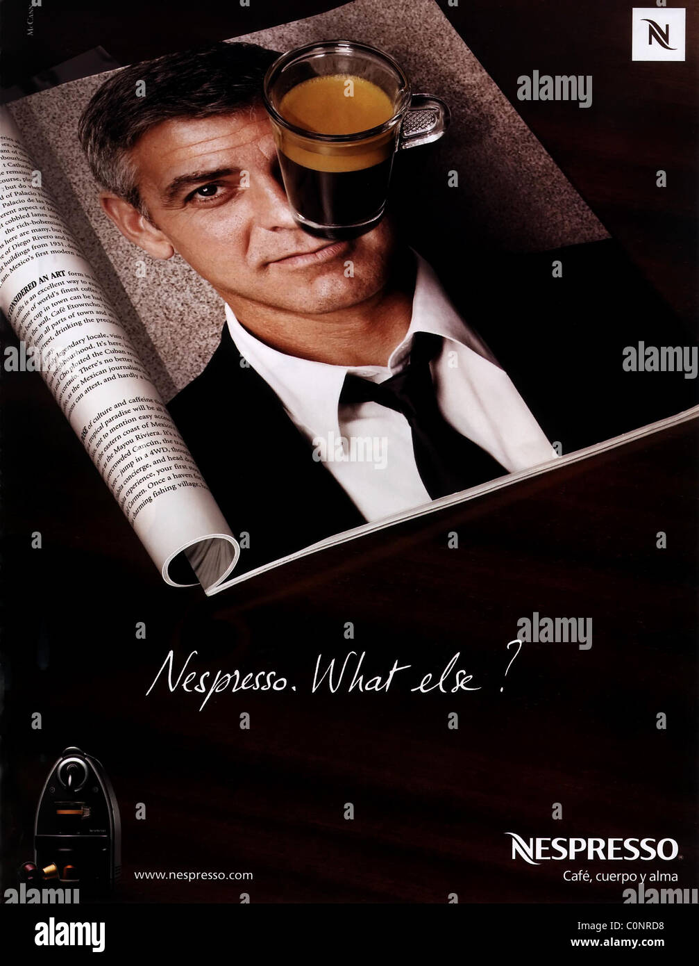 George Clooney in an advertisement for Nespresso Stock Photo - Alamy