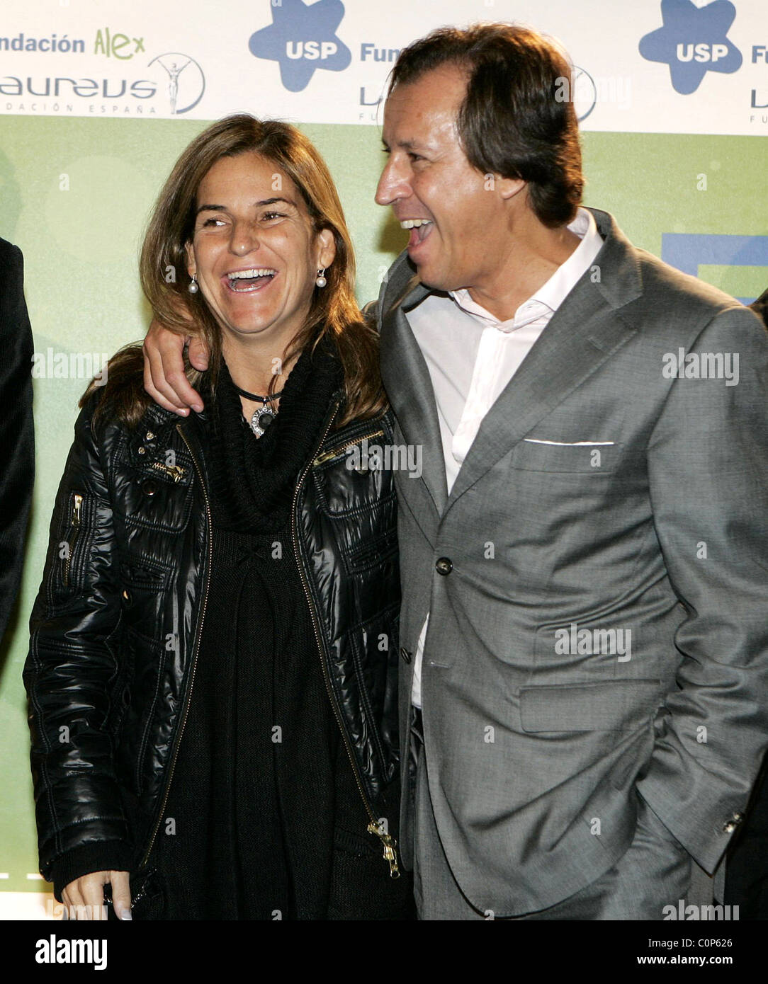 Tennis player Arancha Sanchez Vicario and Cyclist Angel Indurain