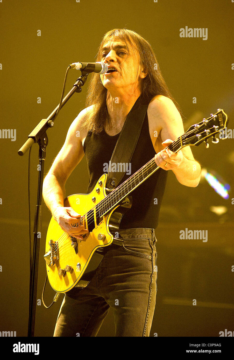 Malcolm Young of AC/DC performing live during their Black Ice World ...