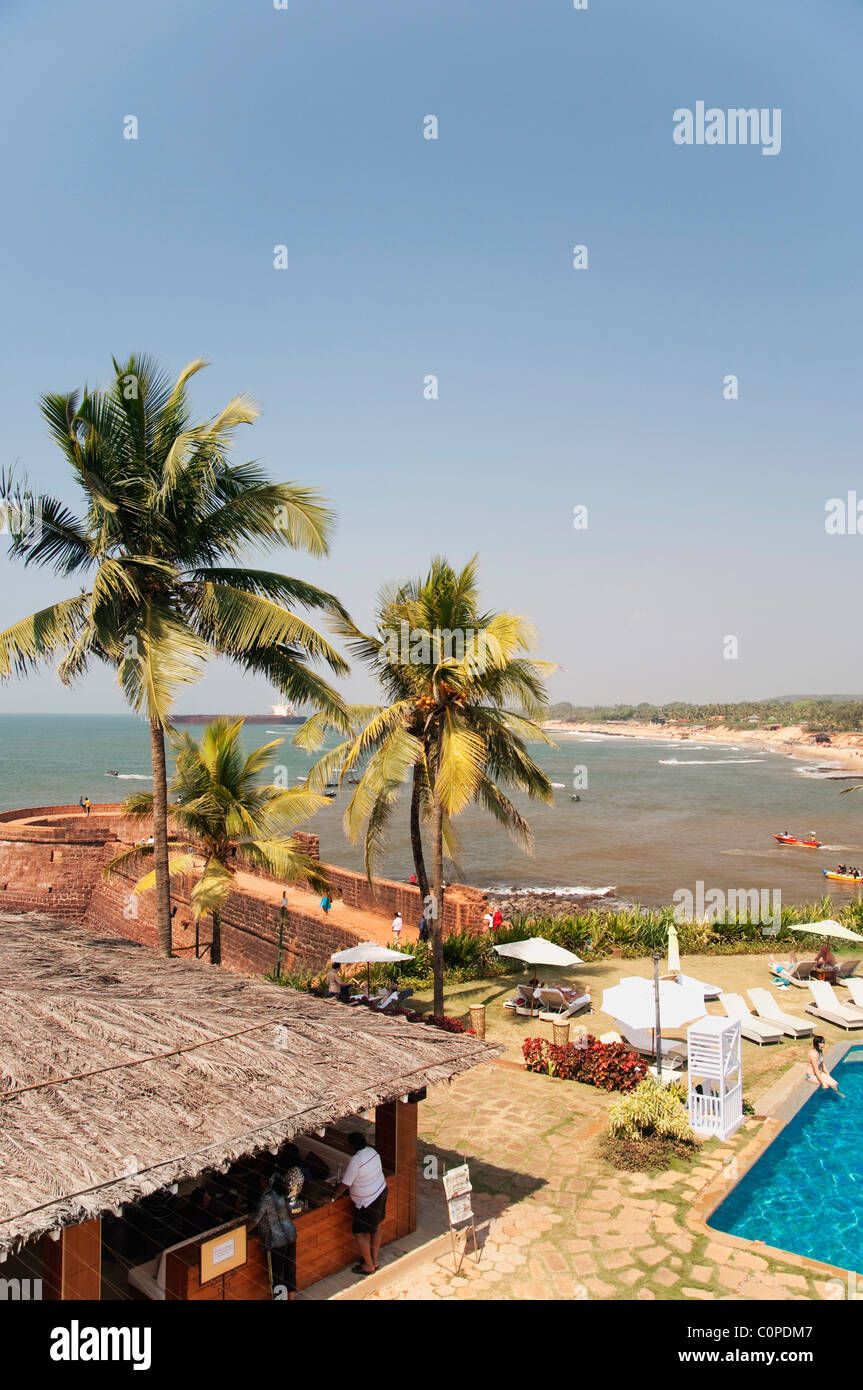 Tourist resort on the beach, Goa, India Stock Photo
