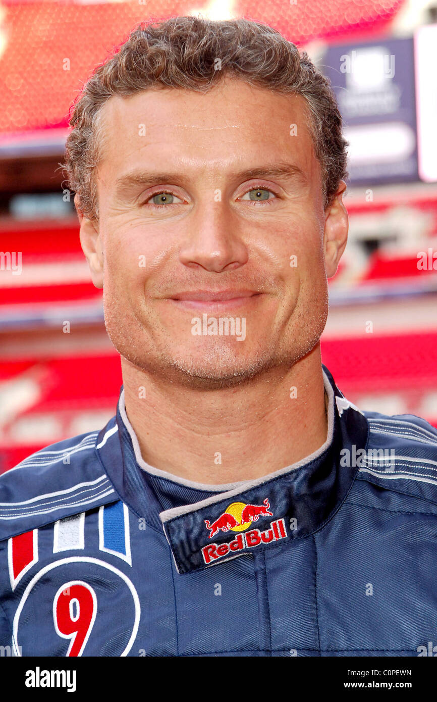David Coulthard F1 drivers attend media event to launch 'The Race of Champions' held at Wembley Stadium London, England - Stock Photo