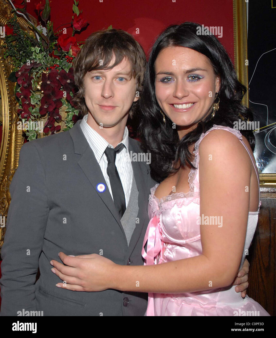 Lee Ingleby and Model Lauren Bannon at Lillies Bordello Night Club Dublin, Ireland - 07.11.08 Stock Photo