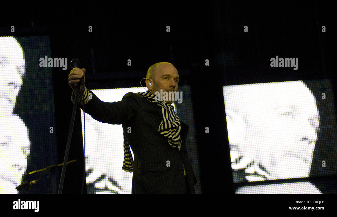 Michael Stipe REM 2008 T in the Park music festival Day 3 Perth and
