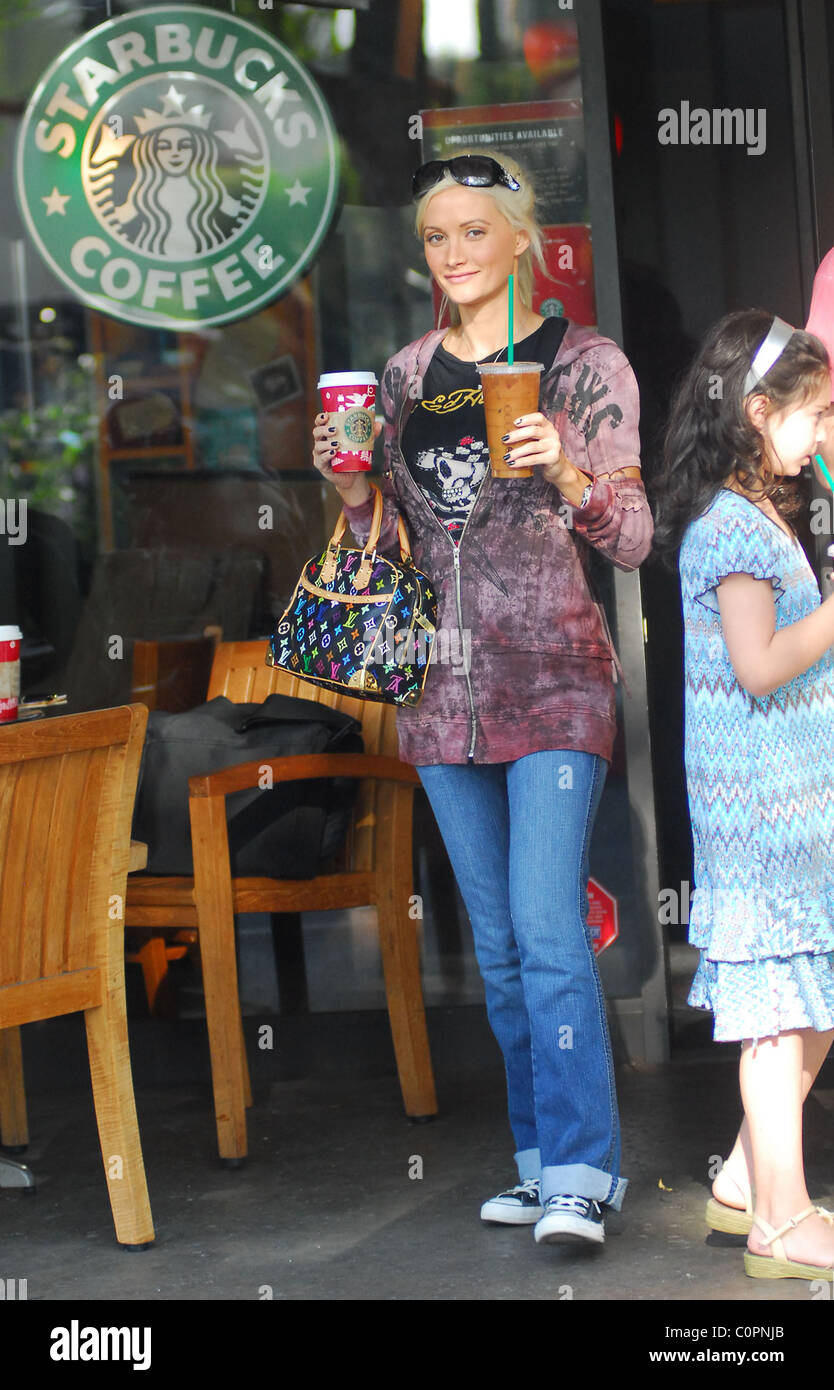 The Girls Next Door Star Holly Madison At Starbucks Coffee With