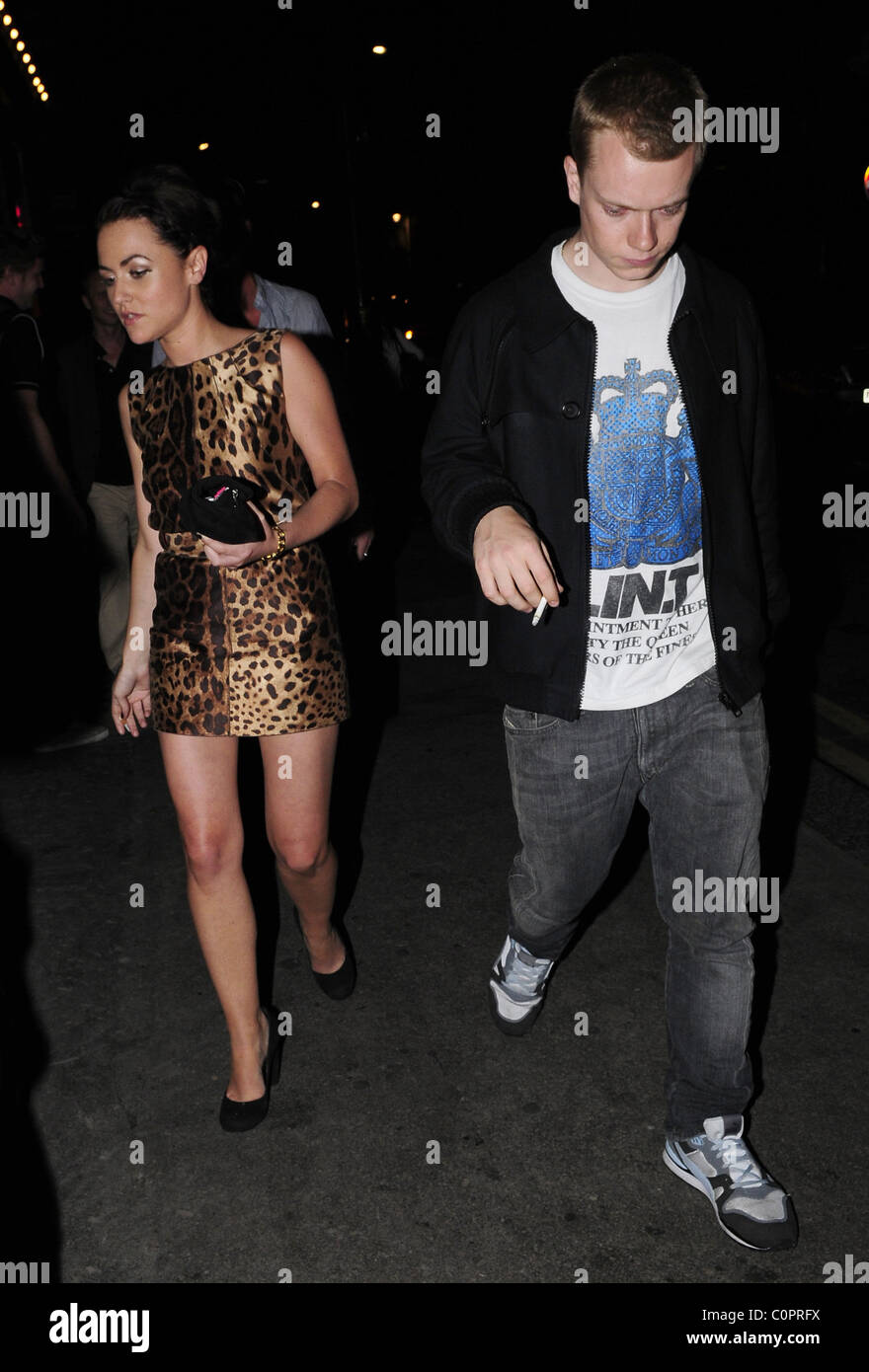 Jaime Winstone and Alfie Allen leaving the Groucho Club London, England