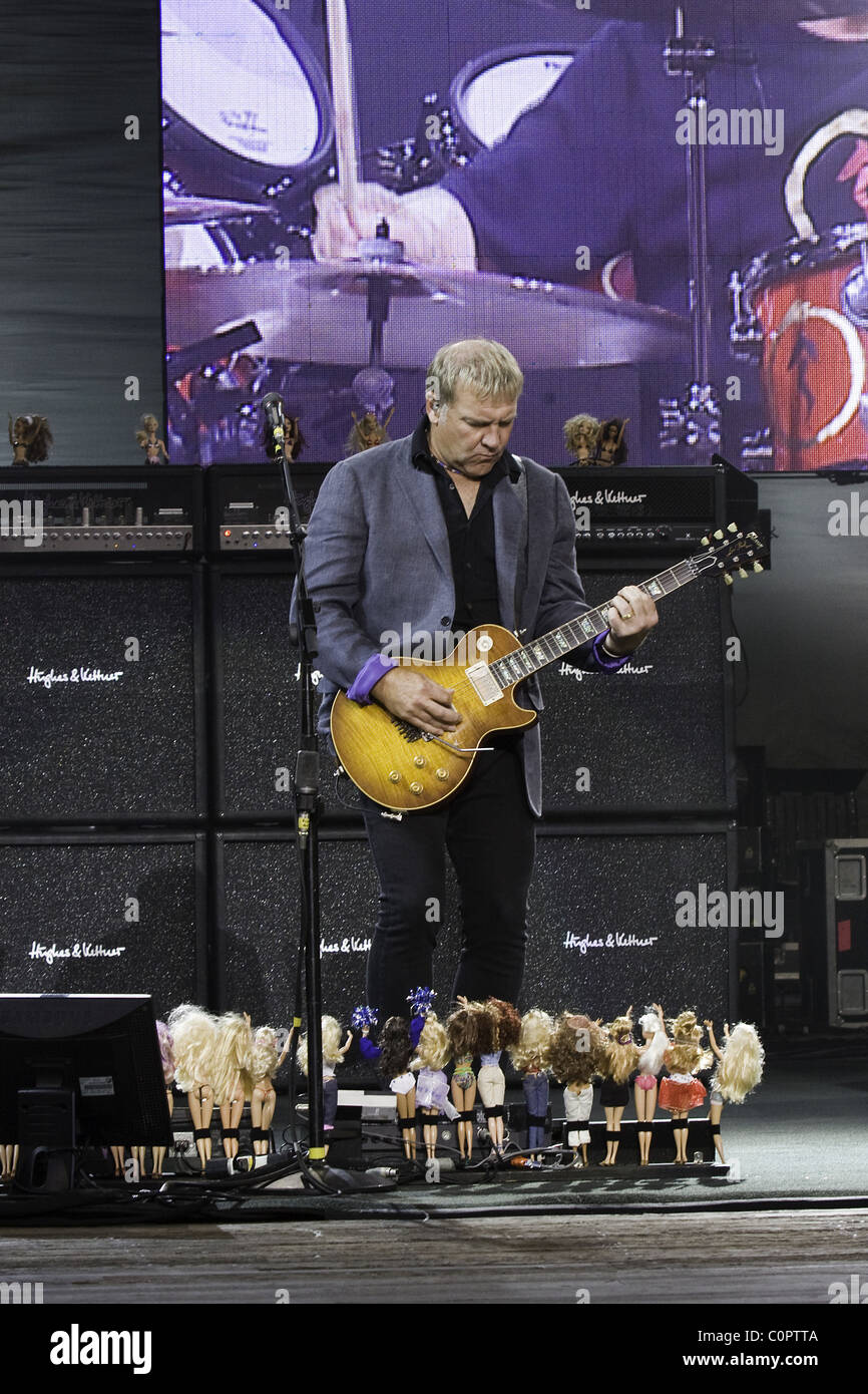 Alex Lifeson Lead guitarist of Rush during concert at the Nikon Jone's