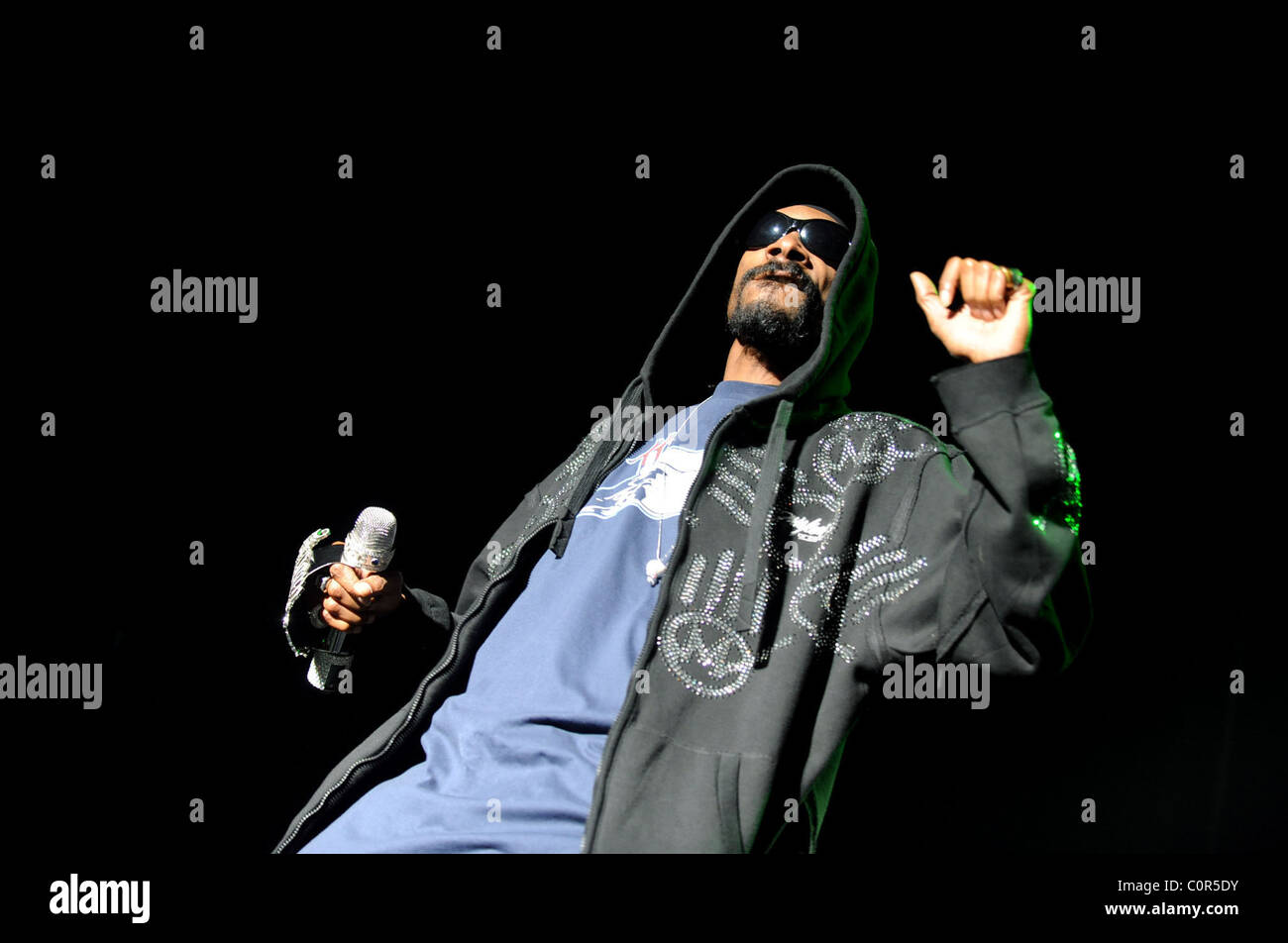 American rapper Snoop Dogg performing in concert at the Heineken Music
