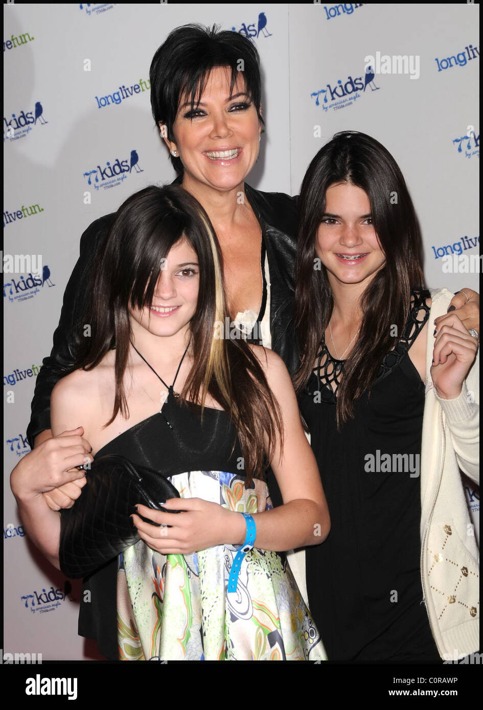 Kris Jenner with her daughters Kendal and Kylie Jonas Brothers