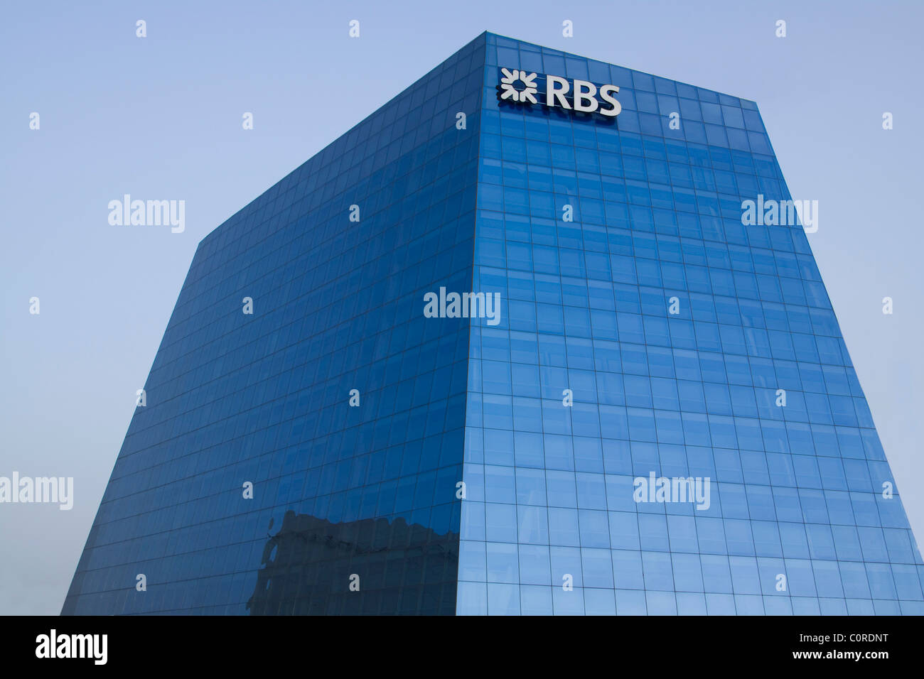 Low angle view of a bank, DLF Cyber Greens, DLF Cyber City, Gurgaon, Haryana, India Stock Photo