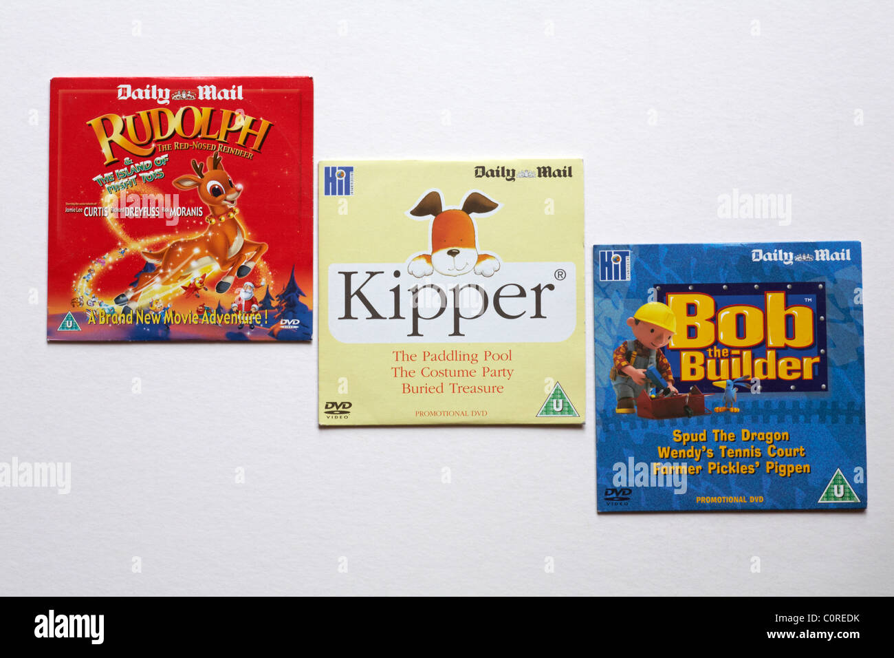 Selection of childrens DVDs given away with the Daily Mail isolated on  white background Stock Photo - Alamy