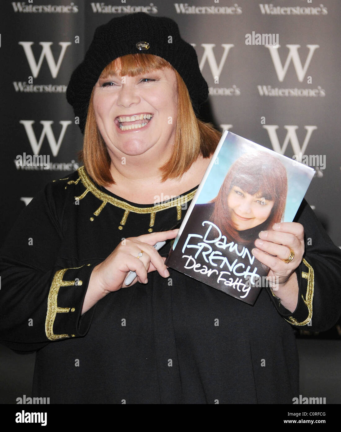 Dawn French signs copies of her new book 'Dear Fatty' London, England