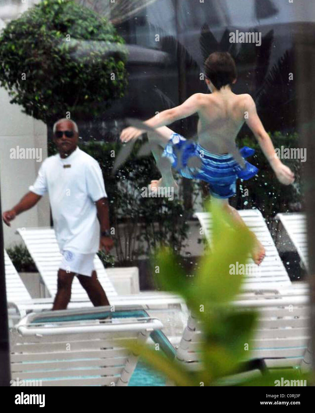 Rocco Ritchie playing in the pool of the Copacabana hotel with his ...