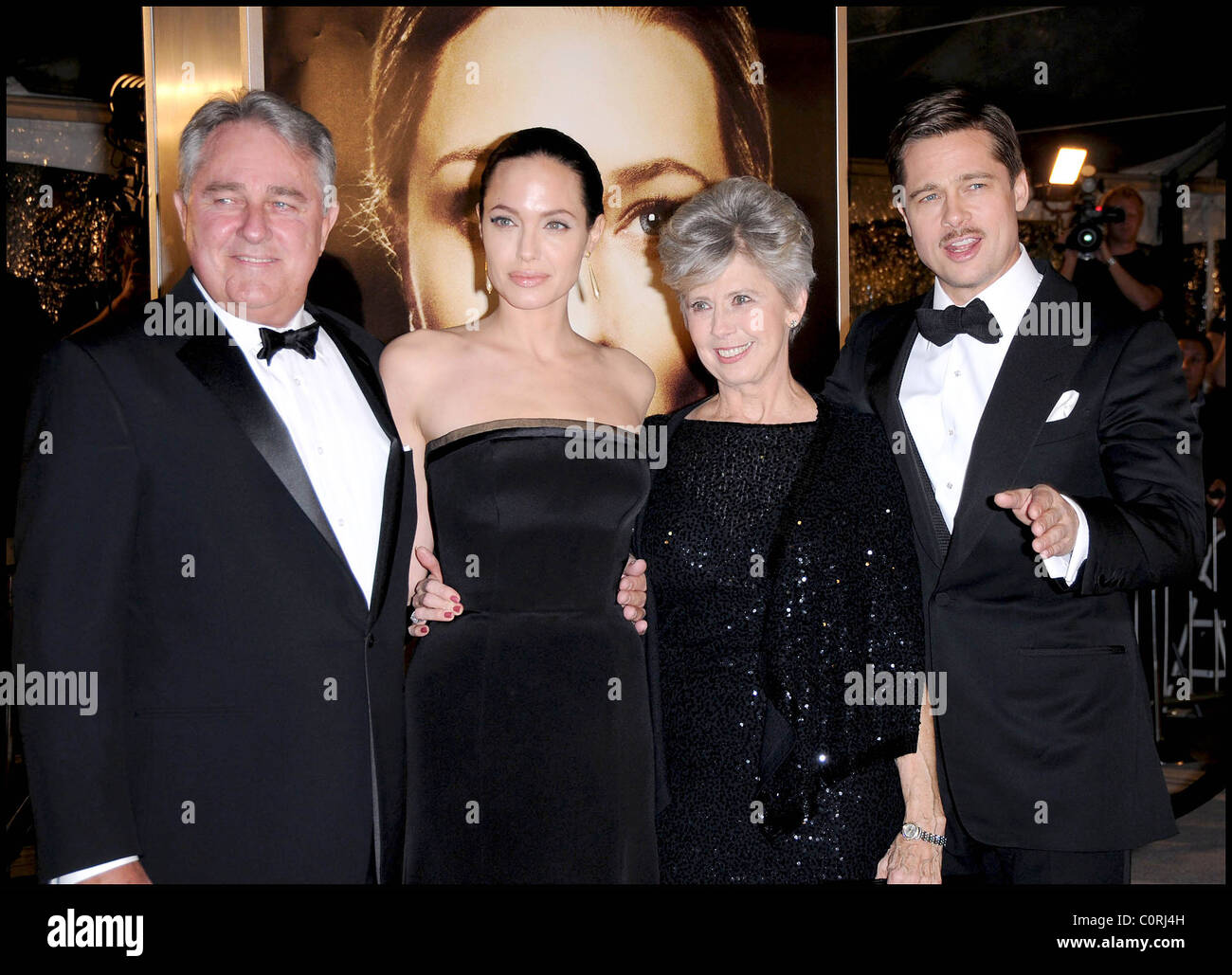 William Pitt, Angelina Jolie, Jane Etta Hillhouse and Brad Pitt arrive