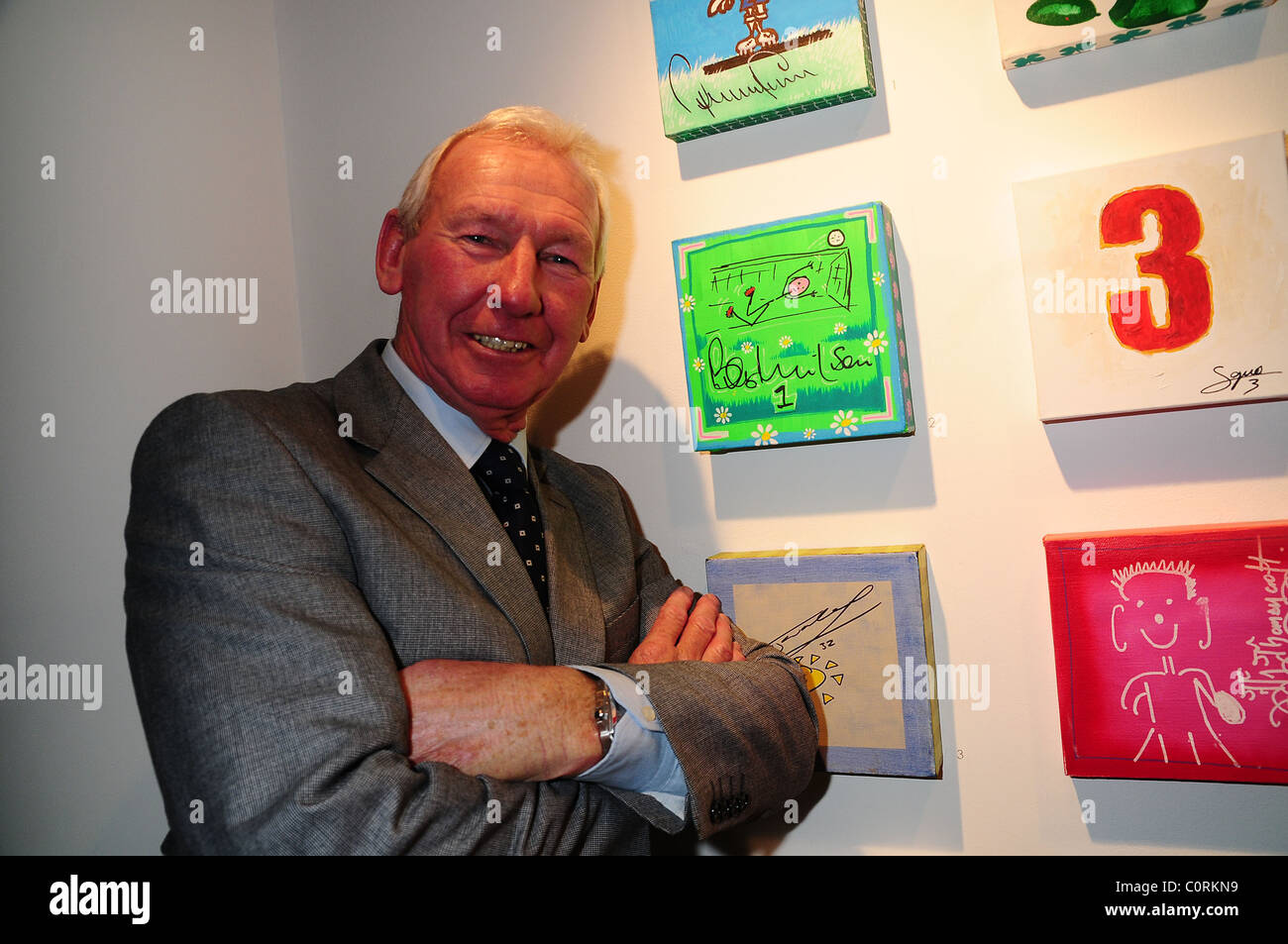 Willow Foundation founder Bob Wilson with his canvas Stars on canvas
