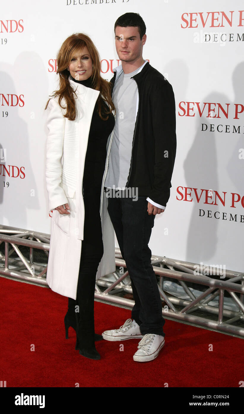 Tracey Bregman with son Austin Recht  Los Angeles Premiere of 'Seven Pounds' held at the Mann Village Theatre Westwood, Stock Photo