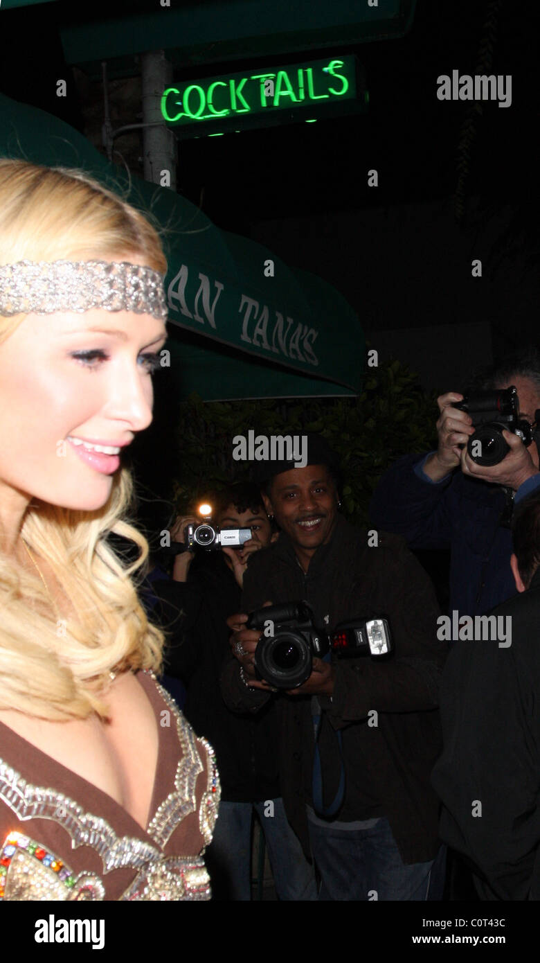 Paris Hilton leaving Dan Tana's restaurant Los Angeles, California - 20.12.08 Stock Photo