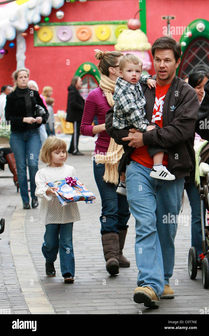 Mark Wahlberg with girlfriend Rhea Durham taking the family out on a