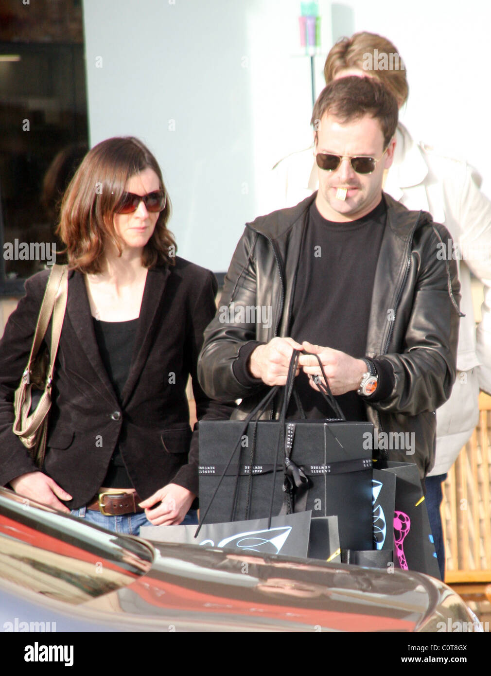 Jonny Lee Miller and wife Michele Hicks doing some last minute Christmas  shopping at Barney's of New York Los Angeles Stock Photo - Alamy