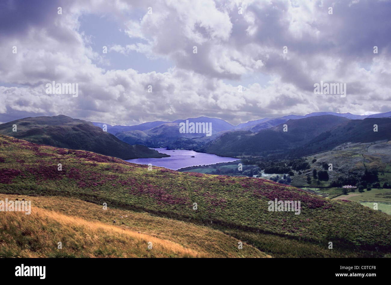 The lakeland fells, from Gobarrow fell, by Ullswater. Penrith. Cumbria. UK Stock Photo