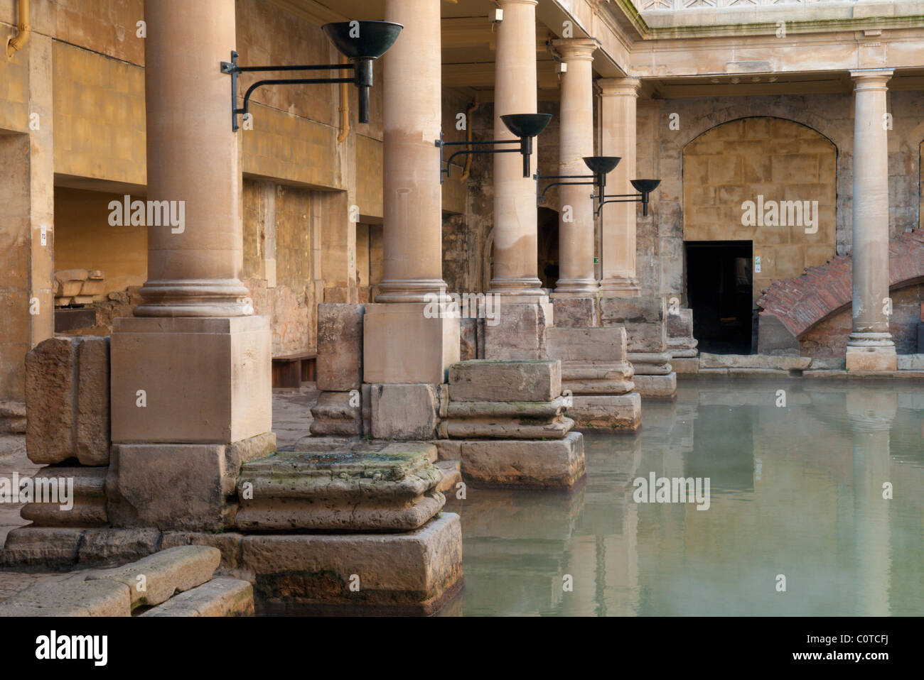 Great Bath. The Roman Baths, Bath, Somerset, UK. Stock Photo
