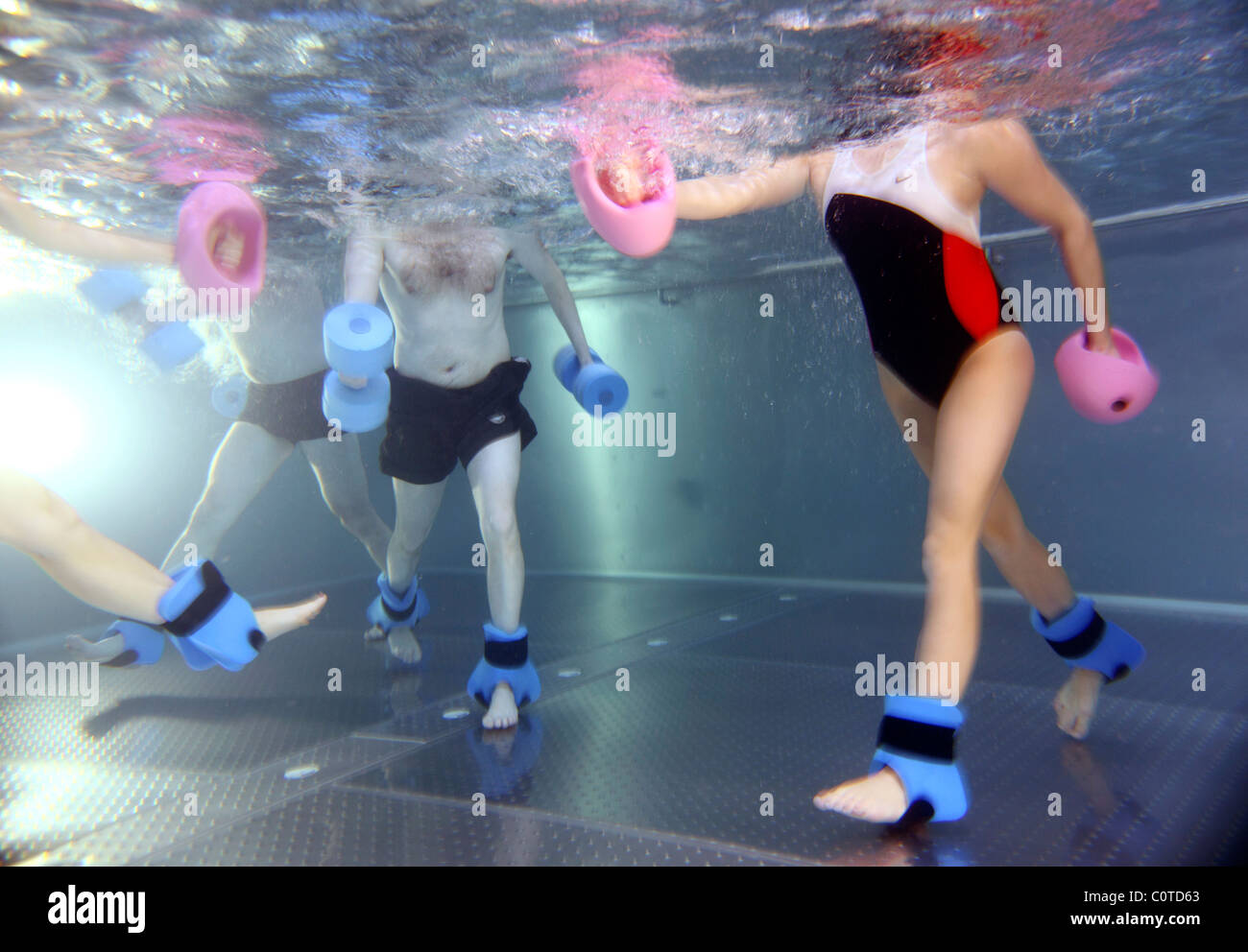 Water gymnastics, aqua aerobics as a physical therapy. Patients in a pool Stock Photo Alamy