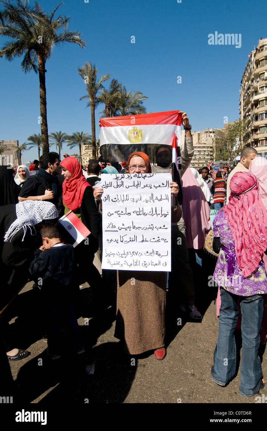 EGYPT, CAIRO: On Feb 18th  millions of Egyptians were celebrating 'One week since President Hosni Mubarak' stepped down. Stock Photo