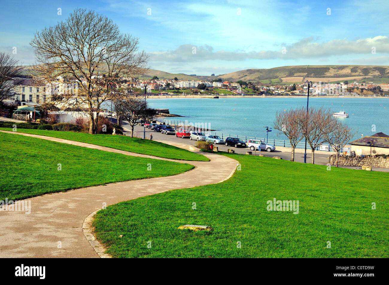 Wide view of Swanage Bay ,Dorset Stock Photo