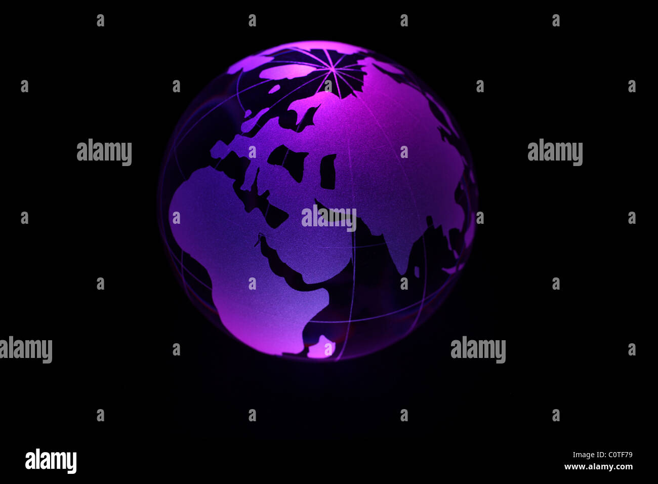 Earth planet,Purple globe for background Stock Photo