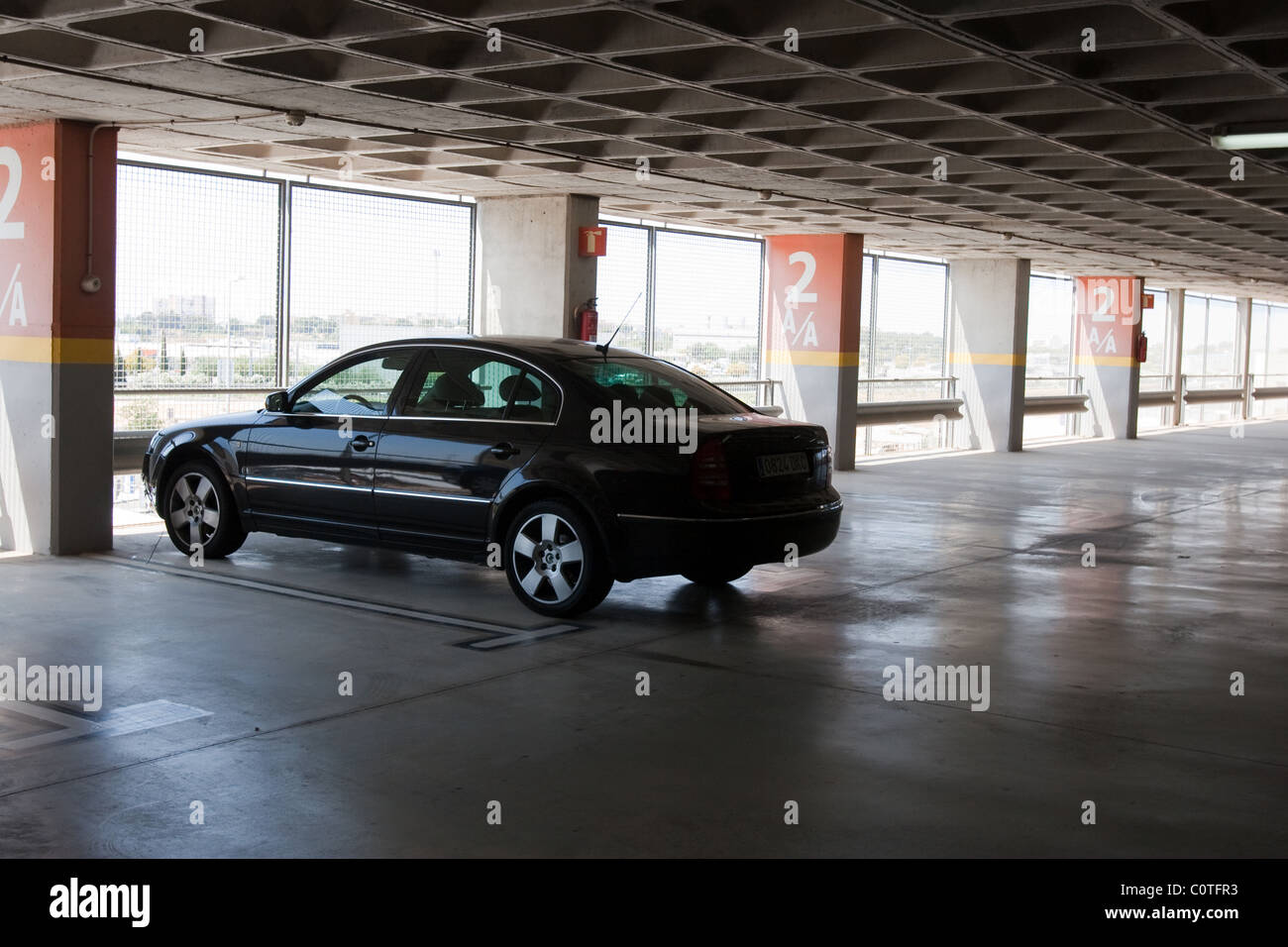 Car parked in indoor airport parking in Palma de Mallorca Majorca Spain  indoor interior inside Stock Photo - Alamy
