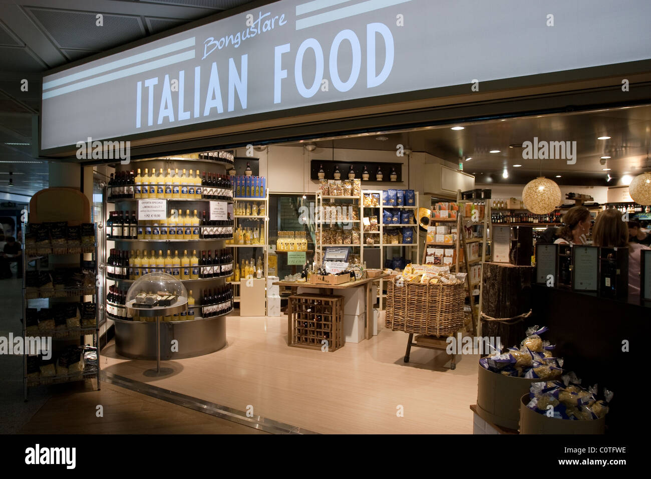 Italian food store in Fiumicino airport indoor Rome Italy Stock Photo -  Alamy