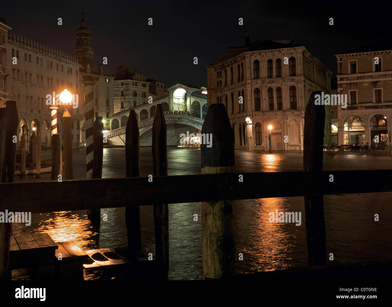 Rialto Bridge and Grand Canal, Venice, Italy Stock Photo
