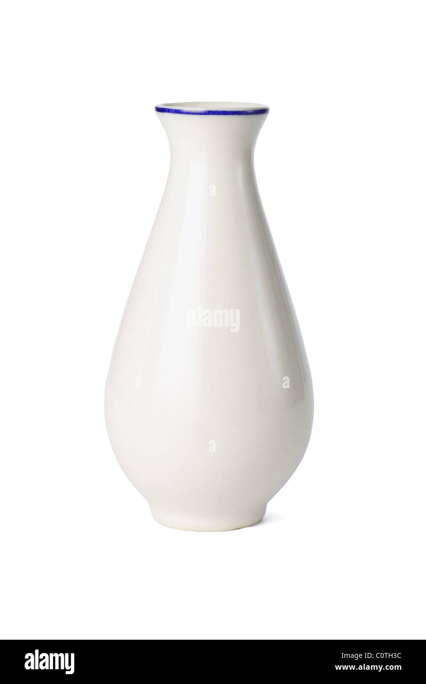 Chinese porcelain vase on white background Stock Photo